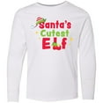 thumbnail image 3 of Inktastic Christmas Santa's Cutest Elf Long Sleeve Youth T-Shirt, 3 of 5
