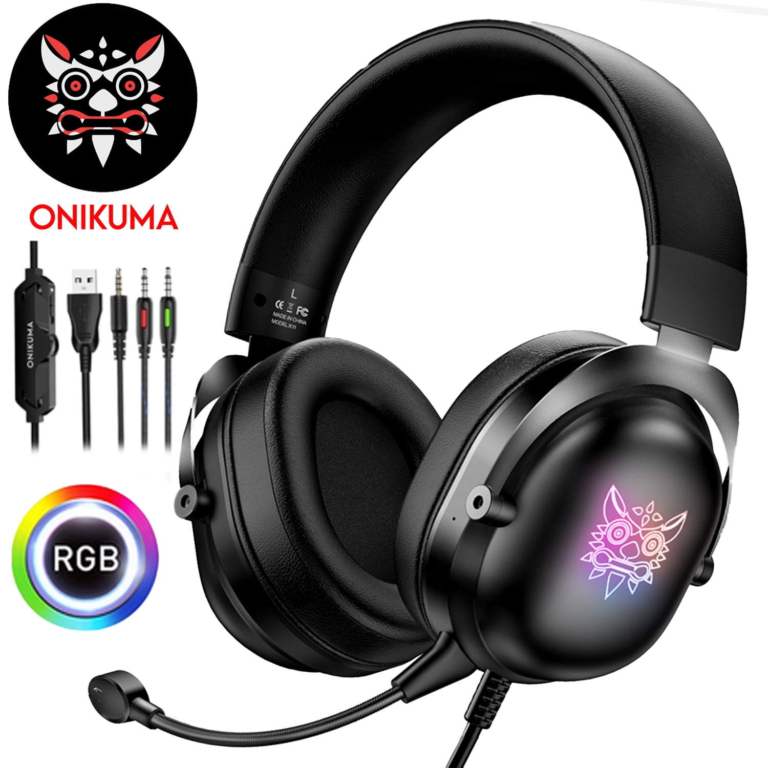 Gaming Headset with Microphone, ONIKUMA Stereo Surround Sound Gaming