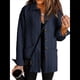 thumbnail image 3 of Chaqueta Acolchada Informal para Mujer, Camisa de Larga con Cuello Abotonado, Chaqueta de Otoño con Bolsillos Azul Oscuro M, 3 of 8
