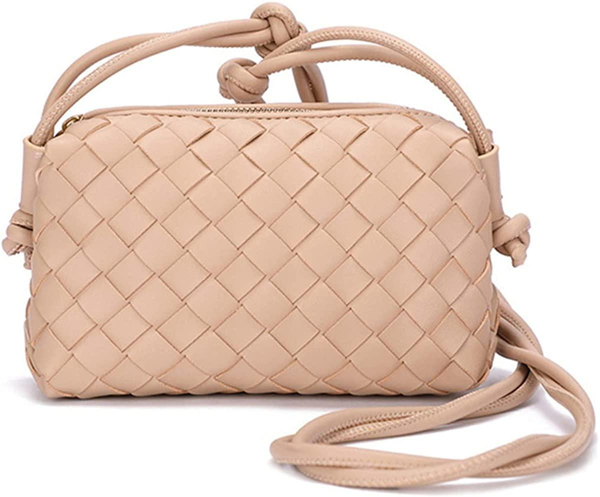 Hnycinj Women's Woven PU Leather Crossbody Bag - Small Purple Shoulder Bag Clutch Purse - View #6