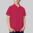 thumbnail image 5 of GiLiling Boys Short Sleeve Polo Shirts Cozy Collared Neckline Comfort Stretch Golf Shirt School Uniform (Hot Pink, 3-4 Years), 5 of 9
