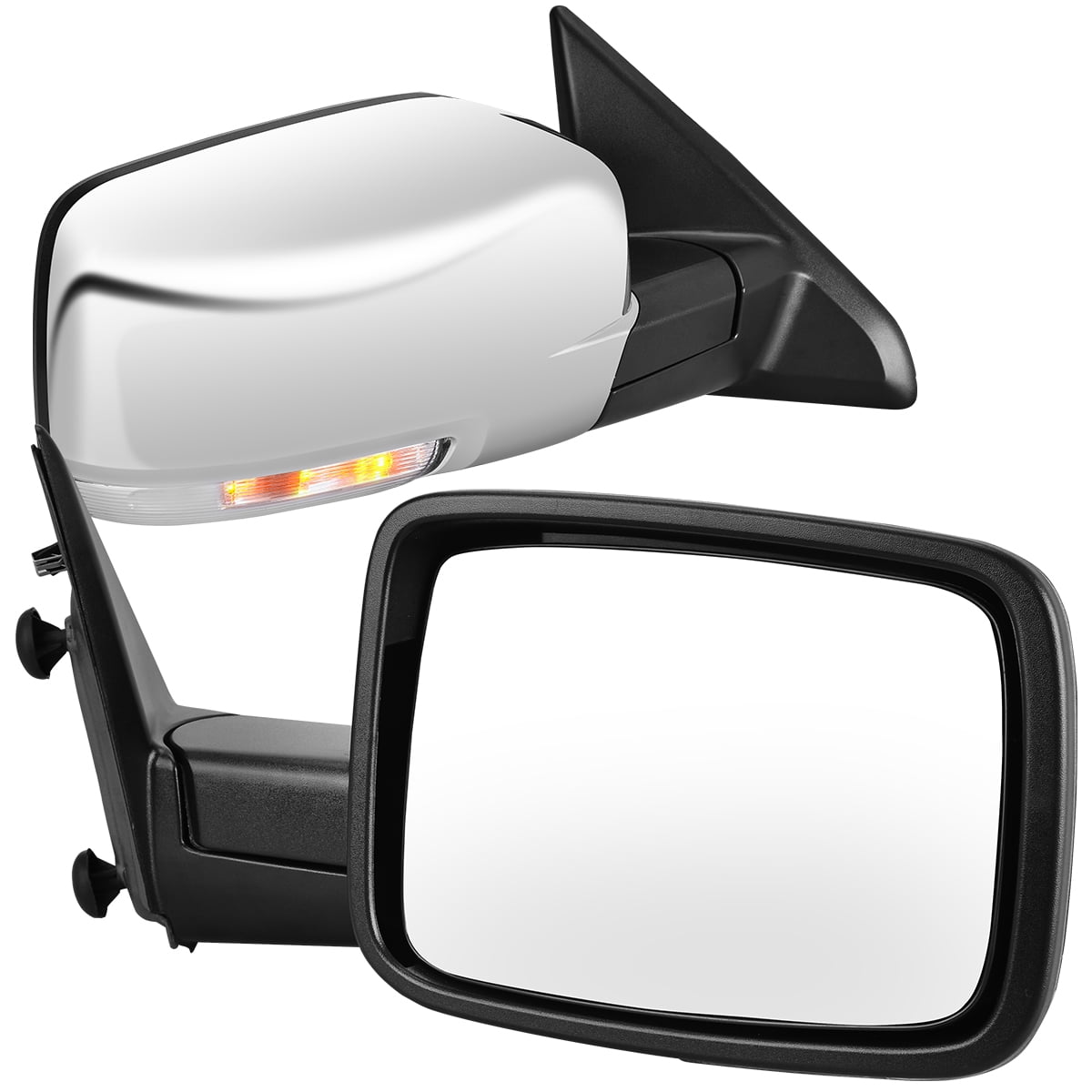 Ledkingdomus Tow Mirrors for Dodge Ram 09-18 1500 10-17 2500 3500 Power Heated LED Signal