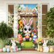 thumbnail image 5 of Cortina de Puerta de Pascua de 35 X 72 Pulgadas, Decoración de Puerta y Pared para Pascua, Festival, Fiesta, 5 of 6