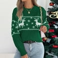 thumbnail image 6 of vigerkar Women's Ugly Christmas Sweater Funny Christmas Reindeer Crew Neck Holiday Sweater Tunic Pullover (Green, M), 6 of 8