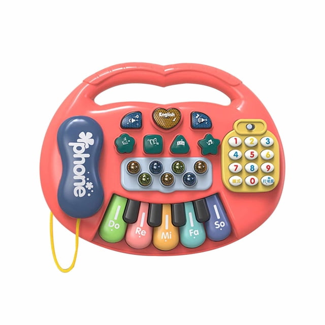 Red Multi-Functional Electronic Organ Musical Toy For Kids Early Education Enlightenment Keyboard Instrument Sound Effects Learning Activity Sensory Development Size 10X7.6X2.5 Inch