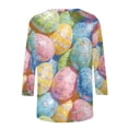 thumbnail image 5 of cocolona Womens Easter 3/4 Sleeve Shirts Cute Bunny T-Shirts Summer Crew Neck Tops Graphic Tees, 5 of 7
