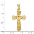 thumbnail image 4 of FB Jewels 14K Yellow Gold Polished Satin and D/C Crucifix Pendant, 4 of 4