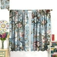 thumbnail image 3 of Rose Curtains, Lovely Pink White Rose Natural Botanical Print Pattern, Bedroom Living Room Kitchen Blackout Noise Reduction Curtains84X84 Inch, 3 of 8