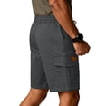 thumbnail image 6 of Nestiefly Cargo Shorts for Men Drawstring Elastic Waist Relaxed Fit Summer Breathable Outdoor Hiking Beach Work Shorts Multi-Pocket Dark Gray 2XL, 6 of 6