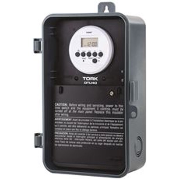 Tork Digital Water Heater Time Switch, Single Pole, 120 Volt, 40 Amp