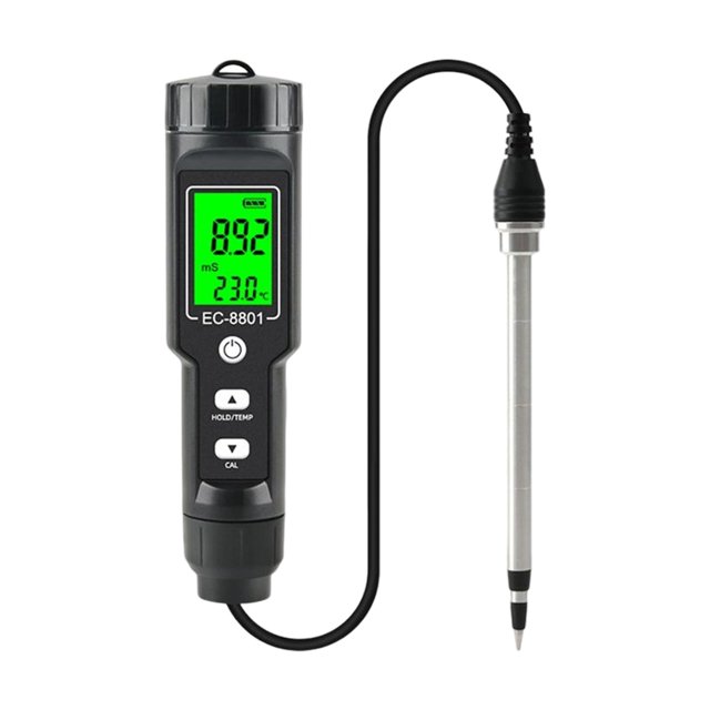 Probador de Temperatura EC Del Medidor de Jardín Digital Probador de Herramientas Salinidad desde el fondo Sunnimix Probador de suelo CE