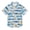 Daisy Flower on Blue White Stripes, variant on Small Short Sleeve Button Down Shirts Iridescent Liquid Marble Casual Shirt 3-10 Years