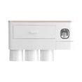 thumbnail image 1 of Wall Mounted Toothbrush Holder with Toothbrush Dispenser Drilling Free Space-Saving Toothpaste Squeezer Kit with Cups, 1 of 8