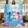 thumbnail image 6 of 1pc Stitch & Pink Lightweight Flannel Blanket, Soft Warm Digital Printed Bedding, Ideal for Sofa Bed Chair Travel Camping Living Room Office, 6 of 10