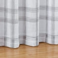 thumbnail image 4 of Buffalo Plaid Curtains Linen Checked Curtain Drapes Semi-Sheer Rustic Window Treatment Sets Farmhouse Panels for Living Room Bedroom Kitchen French Door, 52" W x 95" L,Grey,2 Panels, 4 of 7