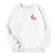thumbnail image 4 of WOYY Girl's Cute Sweatshirt Preppy Graphic Crewneck Long Sleeve Pullover Top, White, Sizes 3-14, 4 of 6