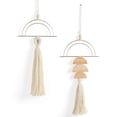 thumbnail image 1 of Colgante de pared IOWER de macramé, 24 x 70 cm, decoración bohemio con borlas, 2 unidades, 1 of 7