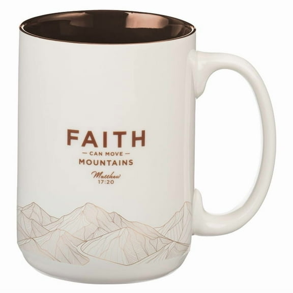 Christian Art Gifts Large Novelty Inspirational Ceramic Coffee & Tea Mug for Men & Women: Faith Moves Mountains , (Hardcover)