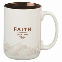 Christian Art Gifts Large Novelty Inspirational Ceramic Coffee & Tea Mug for Men & Women: Faith Moves Mountains , (Hardcover)
