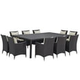 thumbnail image 2 of Convene 11 Piece Outdoor Patio Dining Set, Espresso Beige Size : 63"Lx90.5"Wx29.5"H, 2 of 7