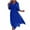 Blue Dresses for Women, variant on SMihono Fashion Women's Chiffon V Neck Wrap 3/4 Sleeve Ruffle Hem Maxi Dress Flowy Wedding Guest Dress 2025 A-Line Swing Long Dress Black XXXL