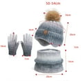 thumbnail image 2 of Warm Ear Winter Hat and Gloves Scarf Set, Beanie Hat Winter Gloves Fleece Lining Boys / Girls,Purple Pink, 2 of 10