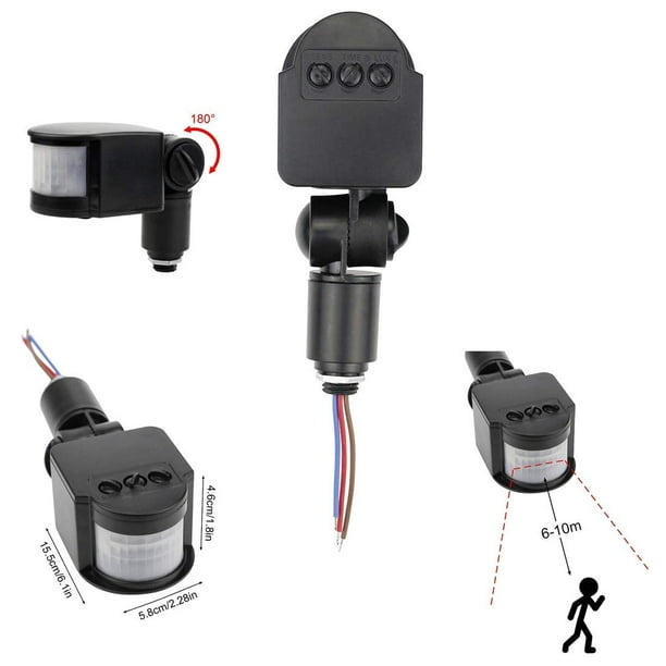 Interruptor de Sensor de movimiento infrarrojo automático para exteriores, 12V, para reflector LED, ajustable, alta sensibilidad y rendimiento estable
