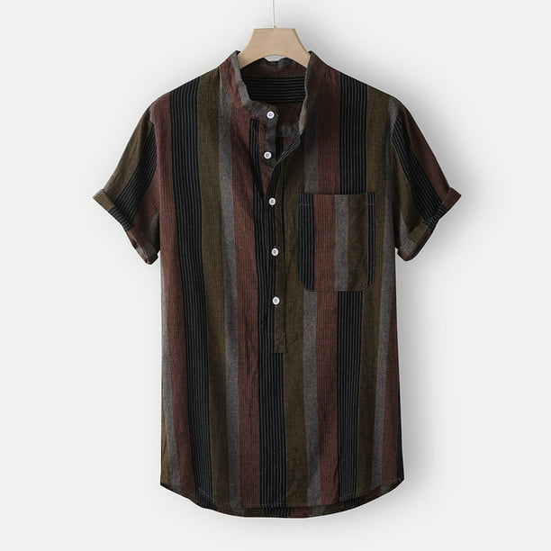 fine wool tropical stand collar shirt