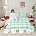 thumbnail image 3 of Manfei Modern Checkered Twin Comforter Sets,Geometric Plaid Bedding Set,Green White Yellow,Light Gray Reversible,2pcs,1 Comforter and 1 Pillowcase,2pcs,1 Comforter and 1 Pillowcase, 3 of 7
