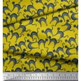 thumbnail image 2 of Soimoi Yellow Silk Fabric Cat Animal Print Sewing Fabric Yard 42 Inch Wide, 2 of 3