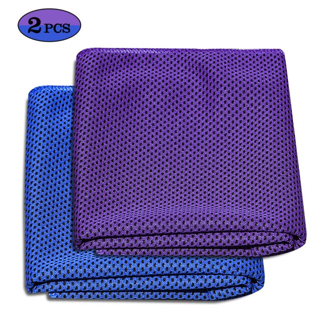 Labymos Lot de 2 Serviettes Rafraîchissantes, Douces et Respirantes, Serviette Glacée de Voyage pour Gym, Mise en Forme, Entraînement, Yoga, Sport, Course, Camping, Randonnée