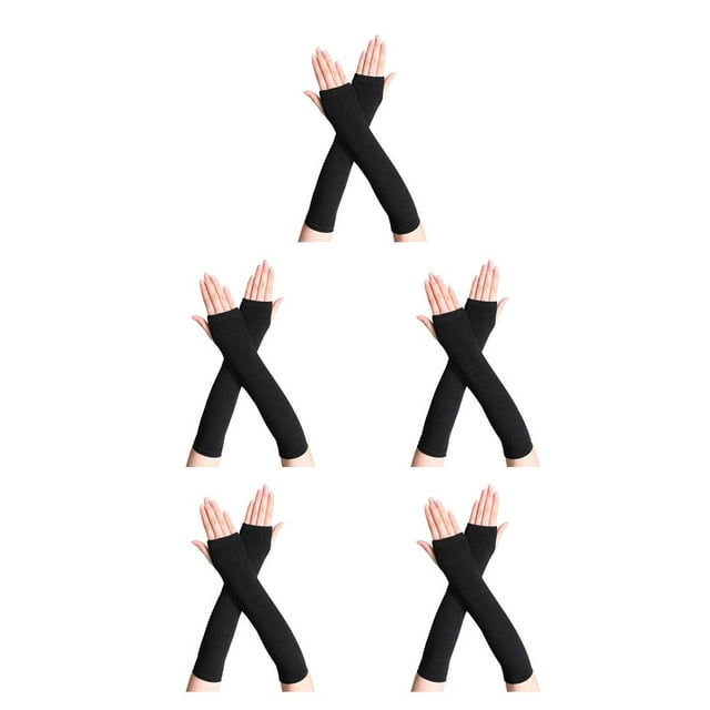Inteprter 1 par de guantes sin dedos para niña, guantes de mujer de estilo Simple, cubiertas de muñeca artesanales de punto, cubierta de mano Type2 NO2