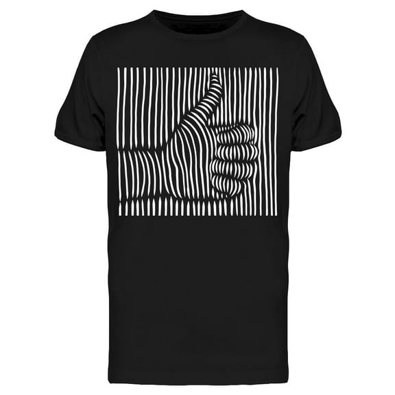 Thumb Up Hand Gesture In Lines Men's T-shirt