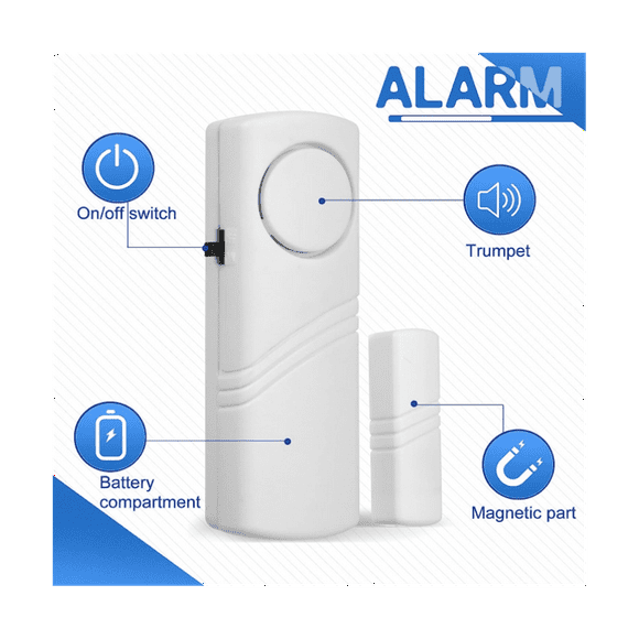 24Pcs Door and Window Alarm Electronic Alarm Window Alarm Sensor Anti-Burglary Window Security Alarm
