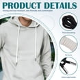 thumbnail image 2 of Sekonow 8 Pieces 52 Inches Drawstring Cord Kit-Hoodie String Replacement with 3 Easy Threaders for Sweatpants, Shorts, Pants, Jackets, Coats, White + Black, 2 of 7