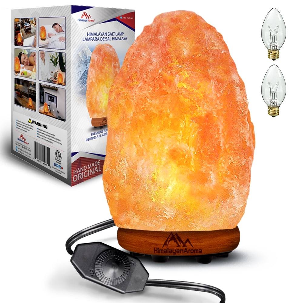 Natural Himalayan Pink Salt Lamp, Hand Carved, Night Light, Dimmer