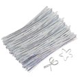 thumbnail image 1 of Uxcell 6" Twist Ties, Ataduras metálicas, Paquete de 500, Plateado brillante, 1 of 6