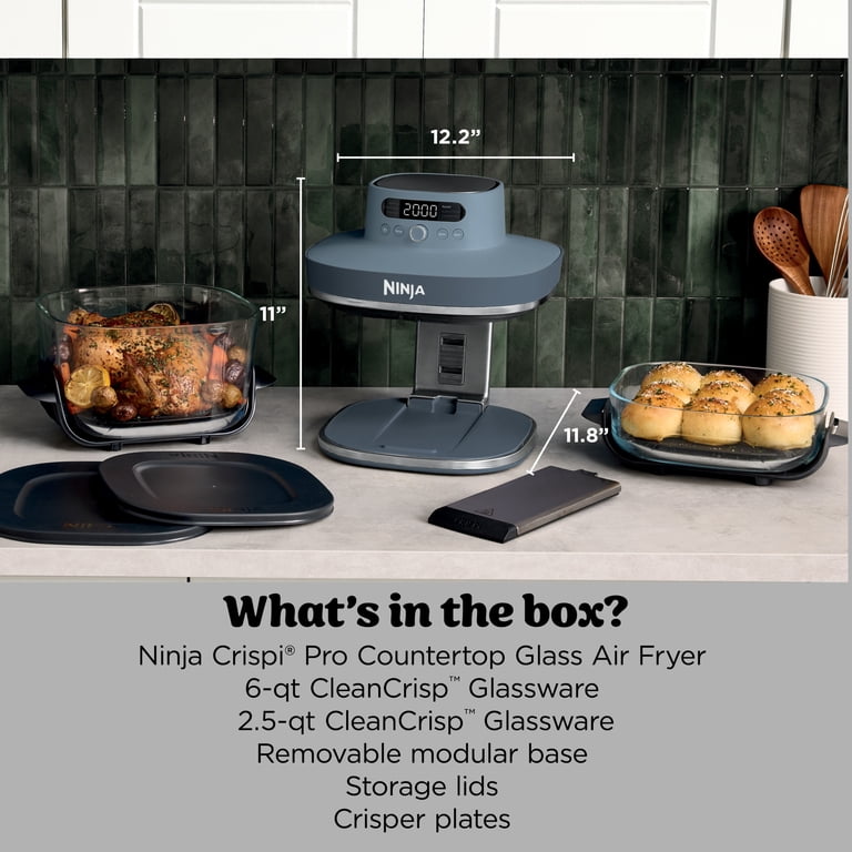 Ninja AS101CY Cyberspace Glass Air Fryer, 6-Qt & 2.5-Qt Containers