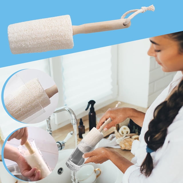 Towel Gourd Cup Brush Wooden Handle Cup Fair Cup Cleaning Brush Glass Bottle Brush Cleaning Supplies Cup Washing Brush