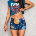 thumbnail image 3 of Balery Planets And Stars1 Pantalones cortos de entrenamiento estampados para mujer, sin costuras, ajustados, para gimnasio, yoga, correr, deportes, ejercicio activo, fitness.-XX-Large, 3 of 8