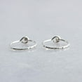 thumbnail image 2 of 7mm Little Sterling Silver 22 GA Grooved Snap Mini Hugger Sleeper Small Cartilage Helix Tragus Thin Earrings, 2 of 8