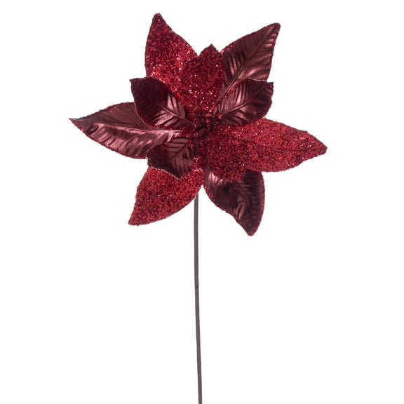 21.5" Burgundy Poinsettia 11" Flwr 6/Bag