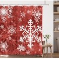 thumbnail image 3 of Merry Christmas Snowflake Shower Curtain Set, Happy Holiday Winter Red Bathroom Decorative Winter Waterproof Fabric 71x71 Inch with 12 Hooks, 3 of 3
