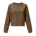 thumbnail image 4 of BRGZLK Crewneck Sweatshirt for Women Stylish Raglan Sleeve Crop Tops Soft Lightweight Casual Pullover Top 2026 Fall Clothes Coffee M, 4 of 7
