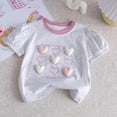 thumbnail image 2 of NAISIBABY Kids Girls T-Shirt, Round Neck Cotton Short Sleeve Summer Cute Graphic Casual Tees Gray 2T, 2 of 5