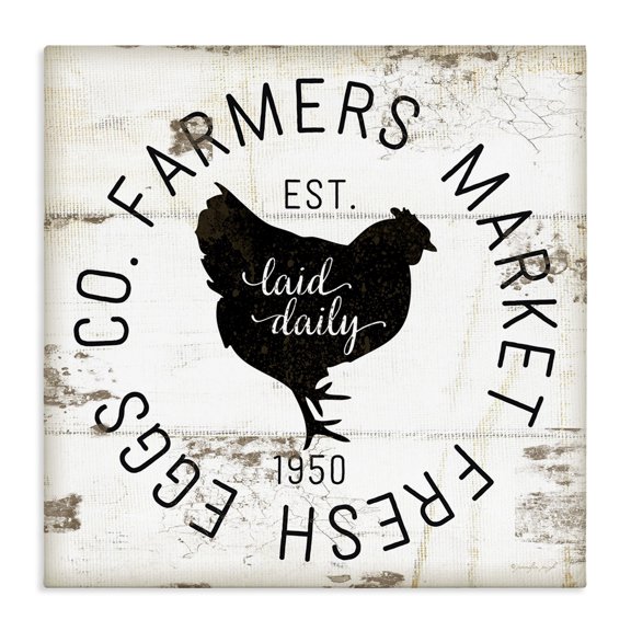 Stupell Industries Rustic Lodge Fresh Egg Co Vintage Sign Canvas Art, 24 x 24, by Jennifer Pugh