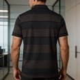 thumbnail image 4 of ZOYOEN Mens Striped Polo Shirts with Pocket- Casual Short Sleeve Classic Regular Fit Summer Business Shirts Black Size 3XL, 4 of 8