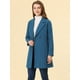 thumbnail image 3 of Abrigos de invierno raglán cruzados con solapa con muesca para mujer gris azul oscuro S, 3 of 5