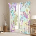 thumbnail image 3 of Feelyou Dreamy Cartoon Unicorn Blackout Curtains Set of 2 (52x84 Each), Kawaii Butterfly Animal Window Curtains, Fairy Tale Theme Curtains and Drapes, Blackout Curtains Room Decor, 3 of 6
