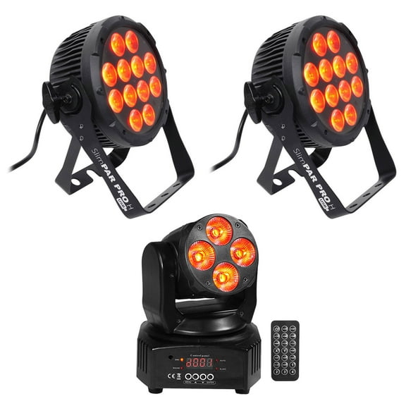 (2) Chauvet DJ SlimPar Pro H USB D-Fi RGBAW UV Par Can Wash Lights Moving Head
